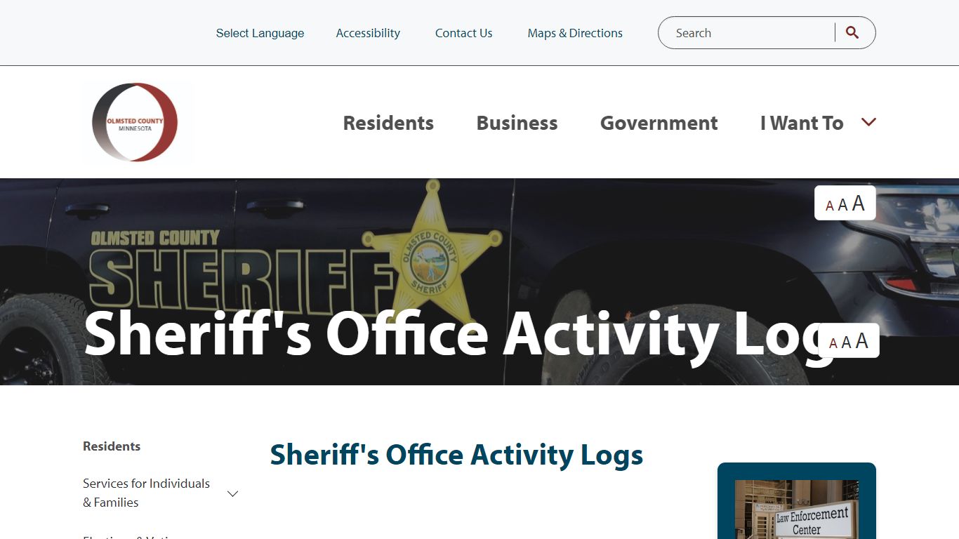 Sheriff's Office Activity Logs | Olmsted County, MN